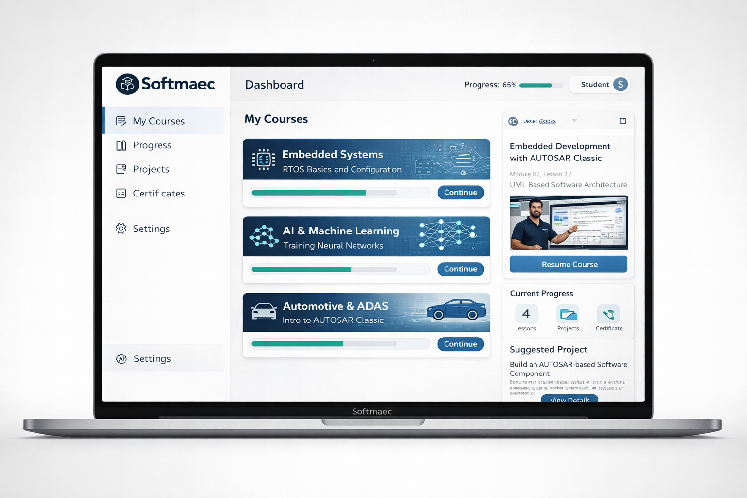 Self-paced online courses